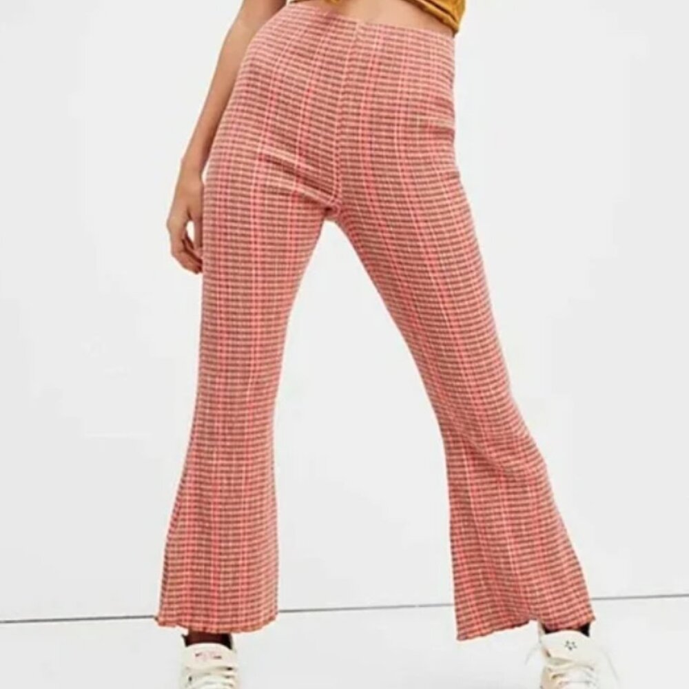Free People Fine Line Cropped Flare Pants in Orange, XS
